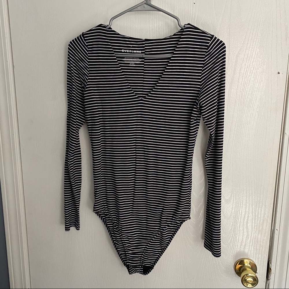 Everlane Long Sleeve V-Neck Bodysuit